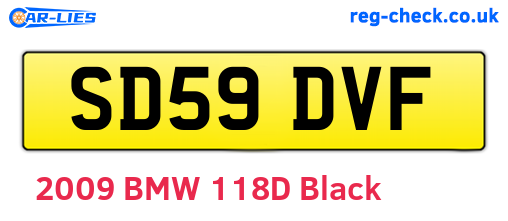 SD59DVF are the vehicle registration plates.