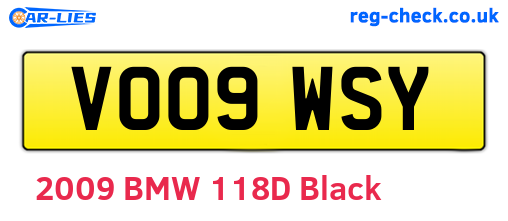 VO09WSY are the vehicle registration plates.