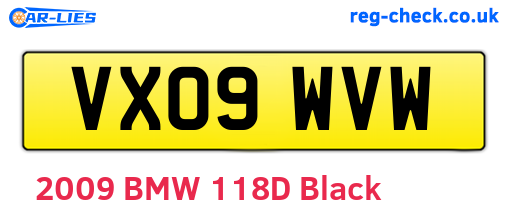 VX09WVW are the vehicle registration plates.