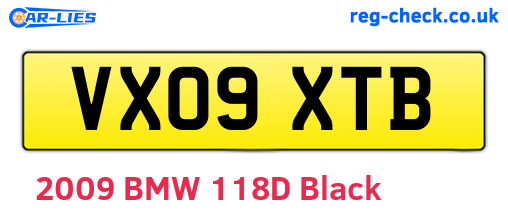 VX09XTB are the vehicle registration plates.