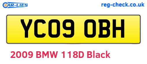YC09OBH are the vehicle registration plates.