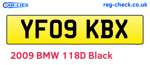 YF09KBX are the vehicle registration plates.