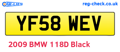 YF58WEV are the vehicle registration plates.