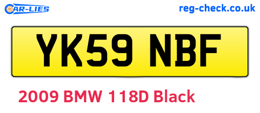 YK59NBF are the vehicle registration plates.