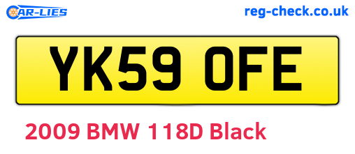 YK59OFE are the vehicle registration plates.