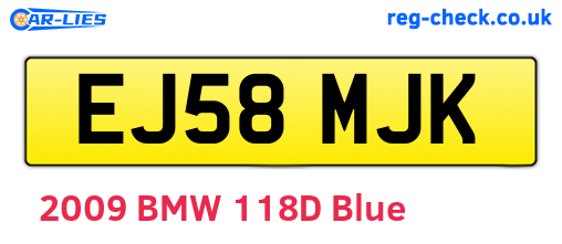 EJ58MJK are the vehicle registration plates.