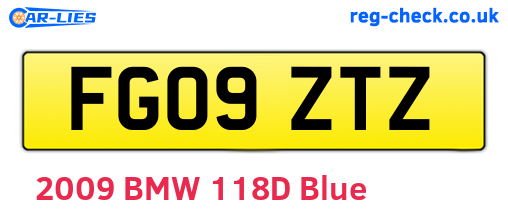 FG09ZTZ are the vehicle registration plates.