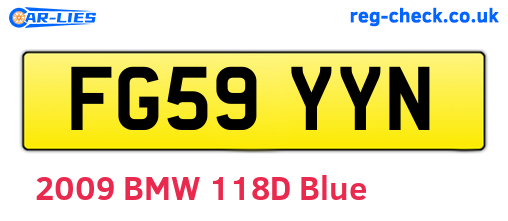 FG59YYN are the vehicle registration plates.