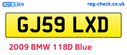 GJ59LXD are the vehicle registration plates.