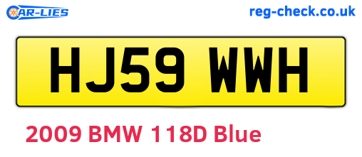 HJ59WWH are the vehicle registration plates.