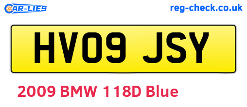 HV09JSY are the vehicle registration plates.