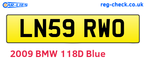 LN59RWO are the vehicle registration plates.
