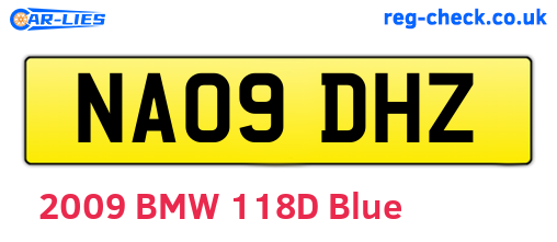 NA09DHZ are the vehicle registration plates.