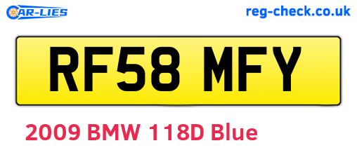 RF58MFY are the vehicle registration plates.