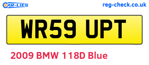 WR59UPT are the vehicle registration plates.