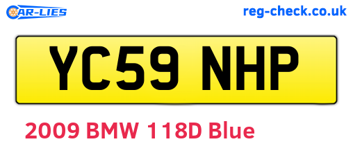 YC59NHP are the vehicle registration plates.