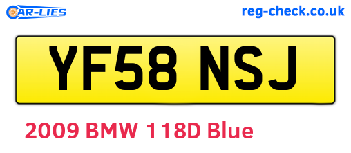YF58NSJ are the vehicle registration plates.