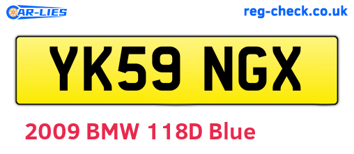 YK59NGX are the vehicle registration plates.