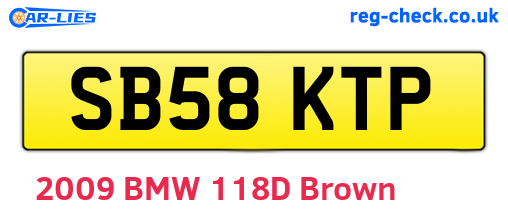 SB58KTP are the vehicle registration plates.