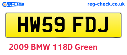 HW59FDJ are the vehicle registration plates.