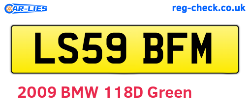 LS59BFM are the vehicle registration plates.
