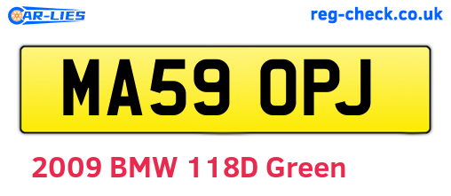MA59OPJ are the vehicle registration plates.