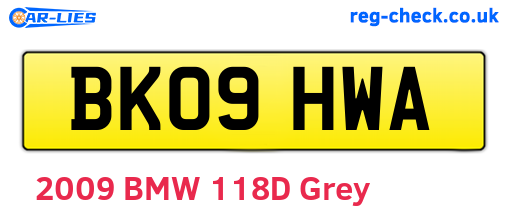 BK09HWA are the vehicle registration plates.