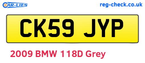 CK59JYP are the vehicle registration plates.