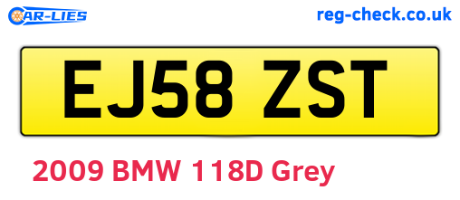 EJ58ZST are the vehicle registration plates.
