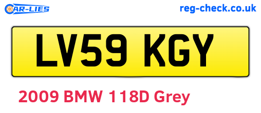 LV59KGY are the vehicle registration plates.