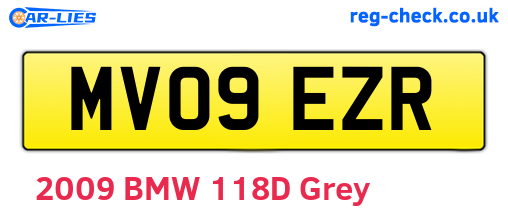 MV09EZR are the vehicle registration plates.