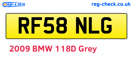 RF58NLG are the vehicle registration plates.