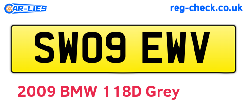 SW09EWV are the vehicle registration plates.