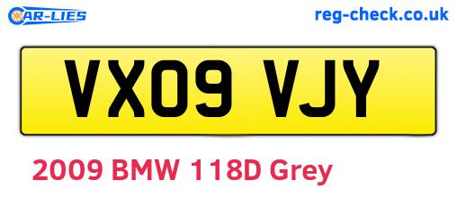 VX09VJY are the vehicle registration plates.