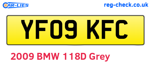 YF09KFC are the vehicle registration plates.