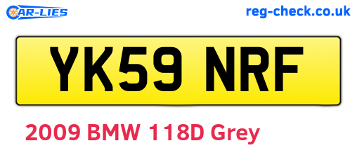 YK59NRF are the vehicle registration plates.