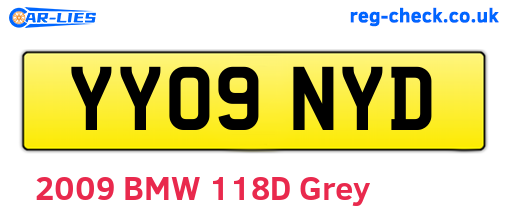 YY09NYD are the vehicle registration plates.