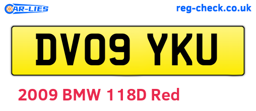 DV09YKU are the vehicle registration plates.