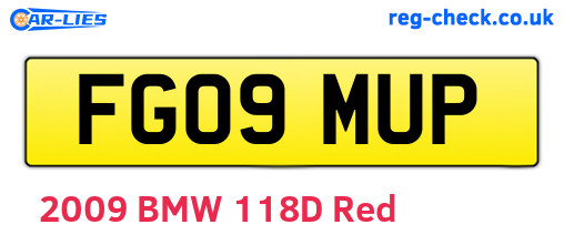 FG09MUP are the vehicle registration plates.