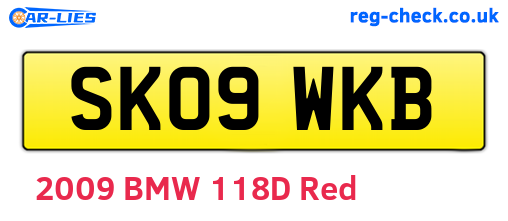 SK09WKB are the vehicle registration plates.