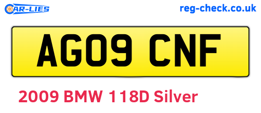 AG09CNF are the vehicle registration plates.