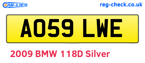 AO59LWE are the vehicle registration plates.