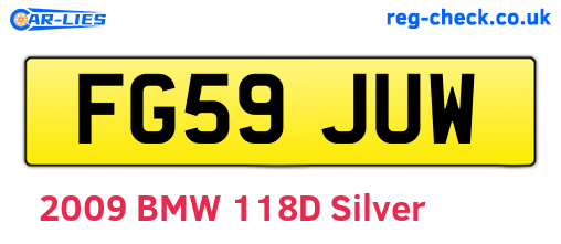 FG59JUW are the vehicle registration plates.