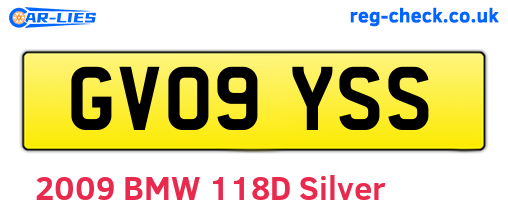 GV09YSS are the vehicle registration plates.