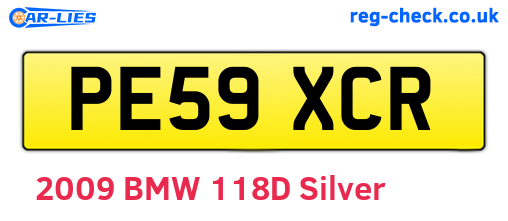 PE59XCR are the vehicle registration plates.