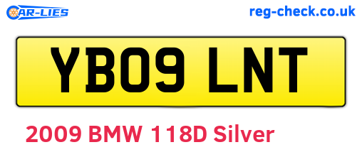 YB09LNT are the vehicle registration plates.