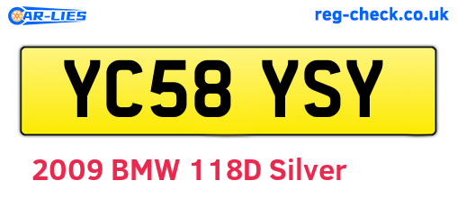 YC58YSY are the vehicle registration plates.