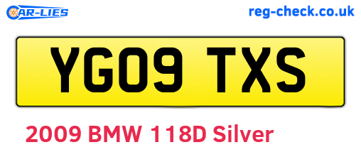YG09TXS are the vehicle registration plates.