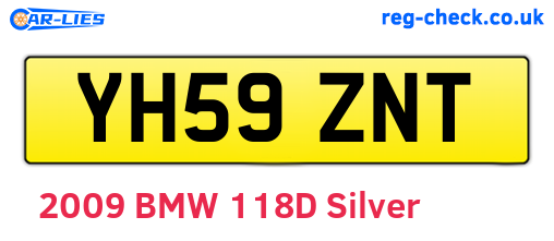 YH59ZNT are the vehicle registration plates.