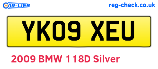 YK09XEU are the vehicle registration plates.